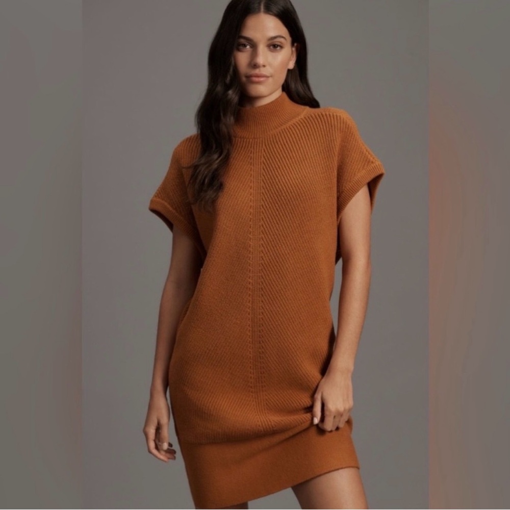 By Anthropologie Mock Neck Sweater Dress.